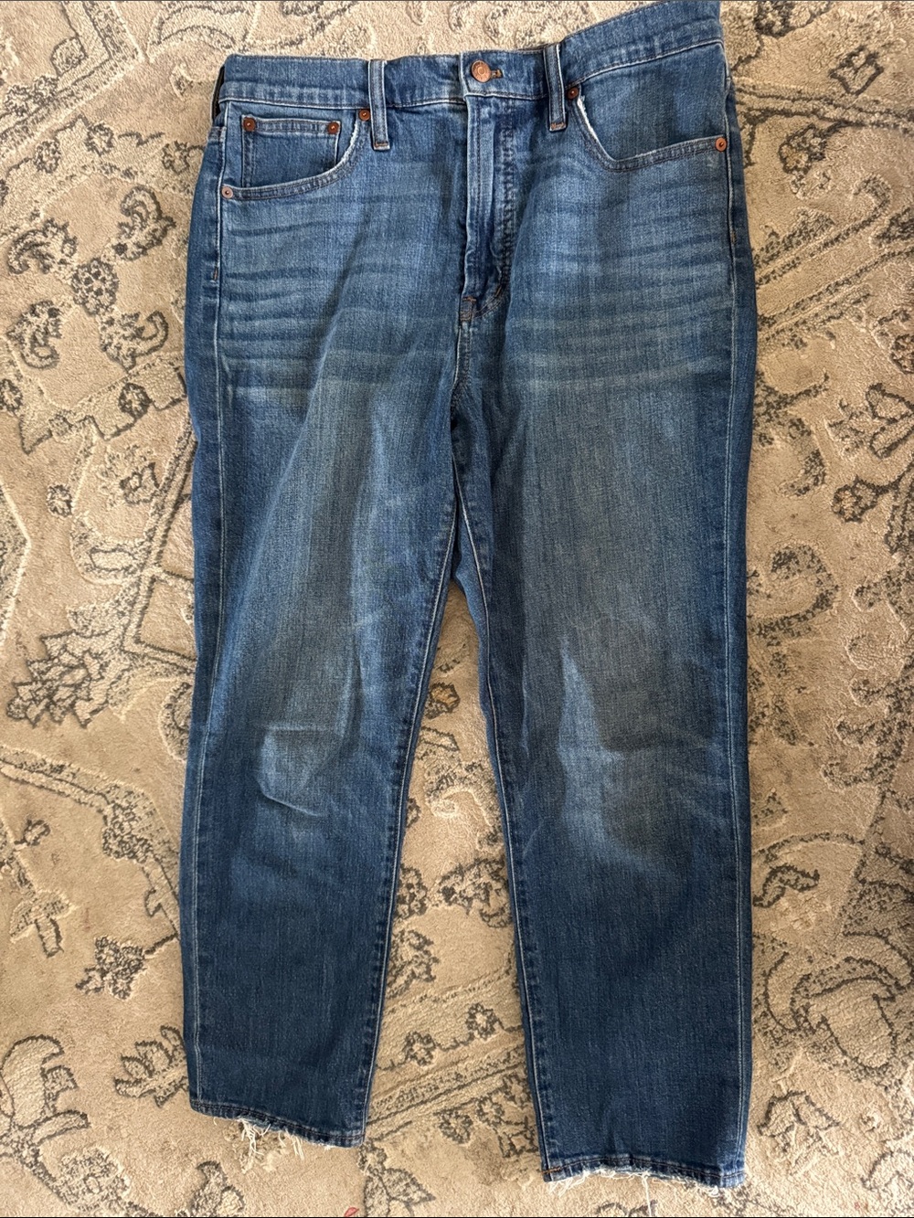 Madewell Women's Cropped Straight Jeans in Indigo Blue Wash